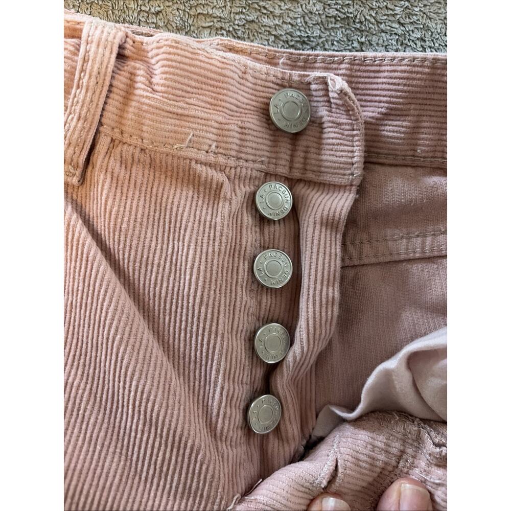 PacSun High Rise Wide Leg Corduroy Pants Jeans 24 Button Fly Peach Blush - Picture 5 of 11